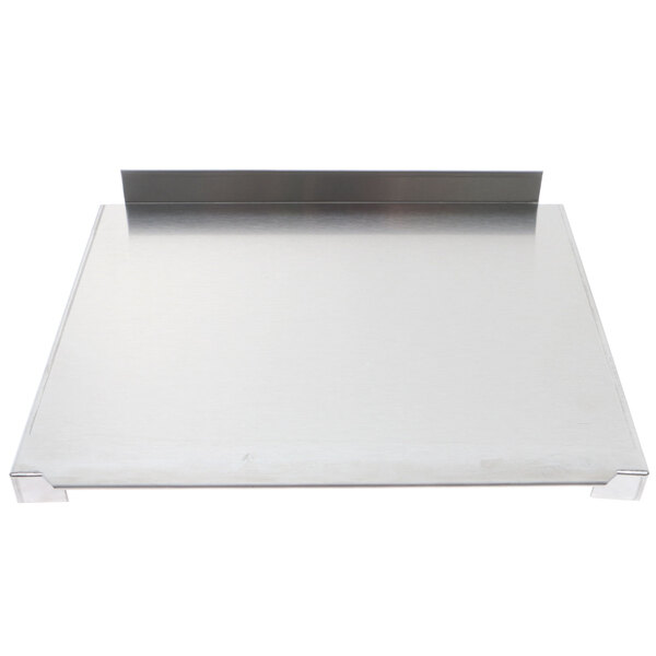 A stainless steel APW Wyott conveyor extension shelf.