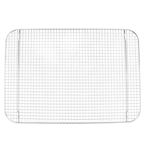 A metal grid on a white background.