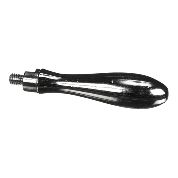 A black metal handle with a threaded end for attachment.