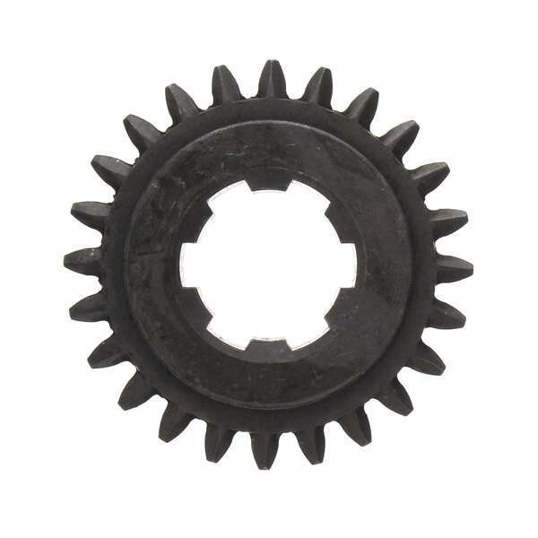 A circular black Blakeslee gear with a white center.