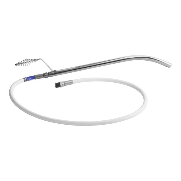 A metal filter wand with an attached flexible hose for use with Frymaster filtration systems.