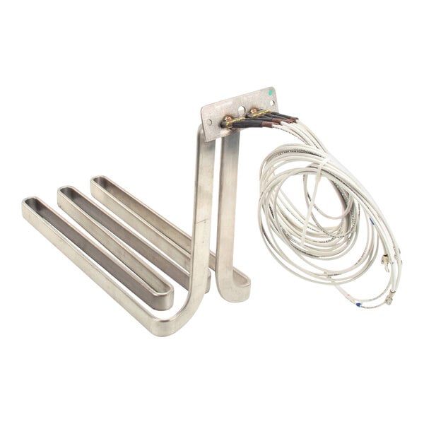 A Frymaster 8073088 metal heating element with wires attached.