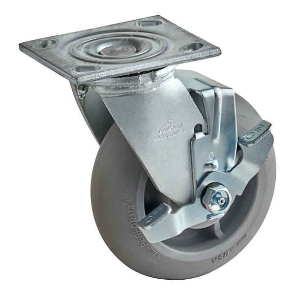 A CSTR 6 SB-5 Sw castor with a metal wheel and plate.