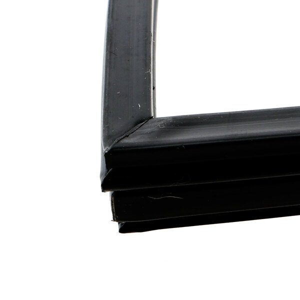 A close-up of a black corner of a True Refrigeration Gasket.