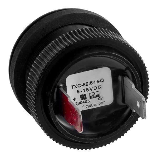 A black Accutemp Piezo alarm with red and white wires.