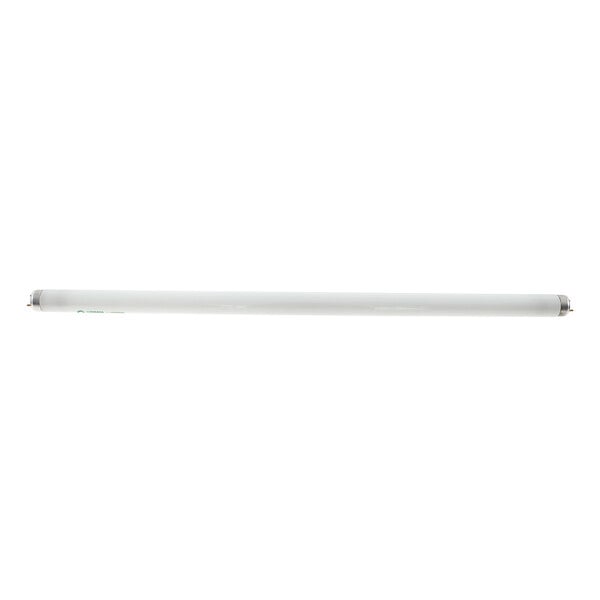 A white tube light fixture with silver tips.