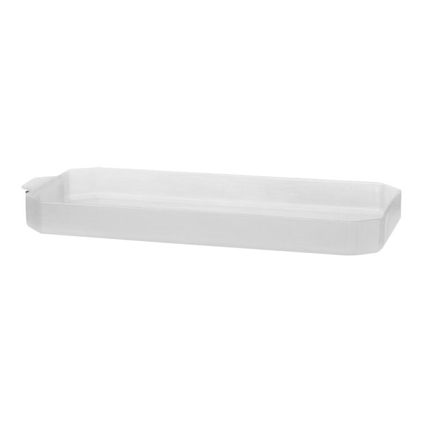 A white rectangular Wilbur Curtis canister lid with a handle.