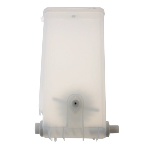 A white plastic Wilbur Curtis canister lid with a screw.