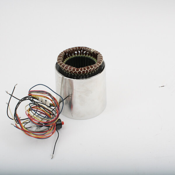 A round metal cylinder with wires.