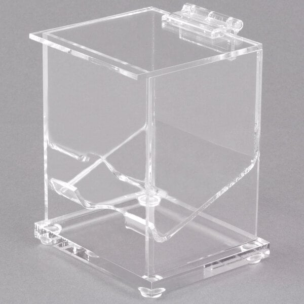 A Cal-Mil Classic wrapped toothpick dispenser in a clear plastic box with a clear lid.