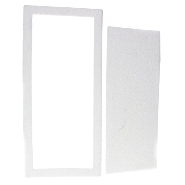 Two white rectangular TurboChef gaskets.