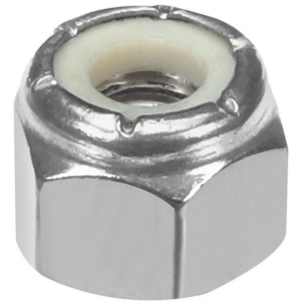 A close up of a Vulcan stop nut with a white plastic cap.