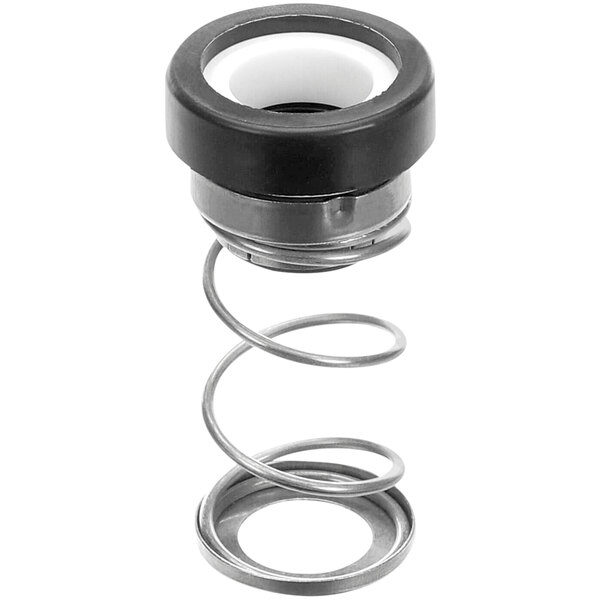 A black and white gasket with a metal ring on a Stero Seal Shaft.