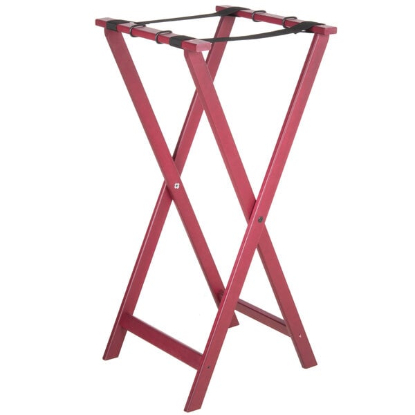 a red folding table with a white background