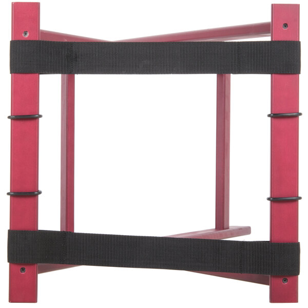 a red and black metal frame