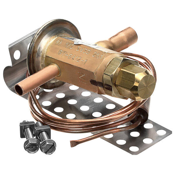 A Traulsen expansion valve with copper wire and screws.