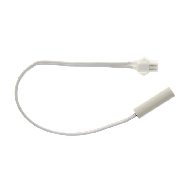 A white cable with a white connector on a Beverage-Air Sensor Display.