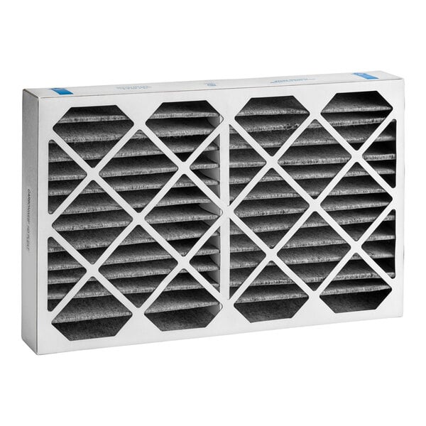 A close up of a pleated BKI air filter.