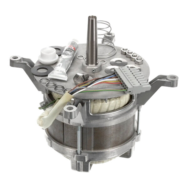 A metal and plastic device with wires and tubes.