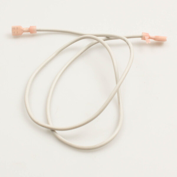A white wire with pink connectors.