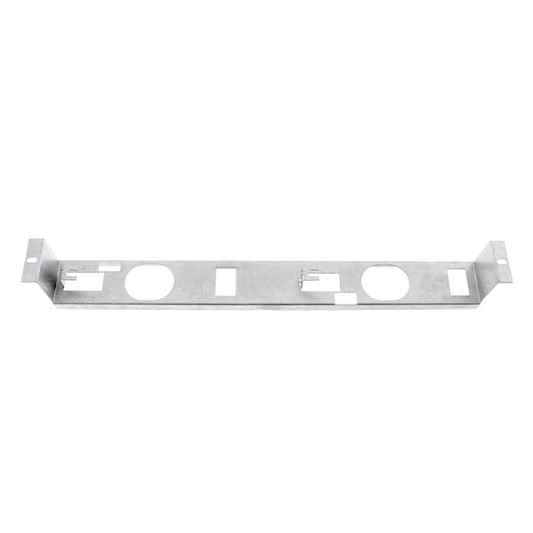 A close-up of a Tri-Star burner hanger, a metal bracket with two holes.