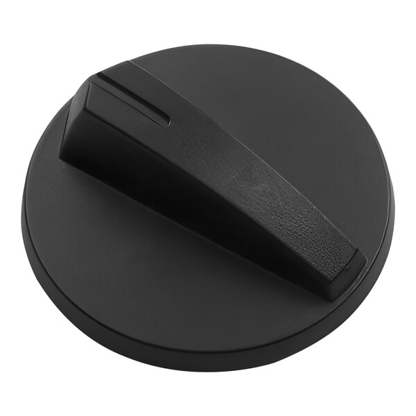 A black knob with a handle for a Cadco convection oven.