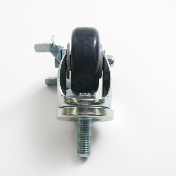 A Winston Industries Inc. PS2146 black metal swivel caster wheel.