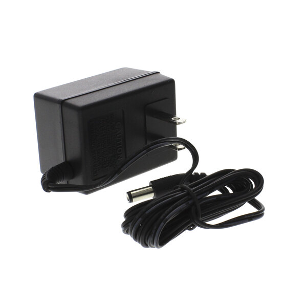 a black power adapter with a cord