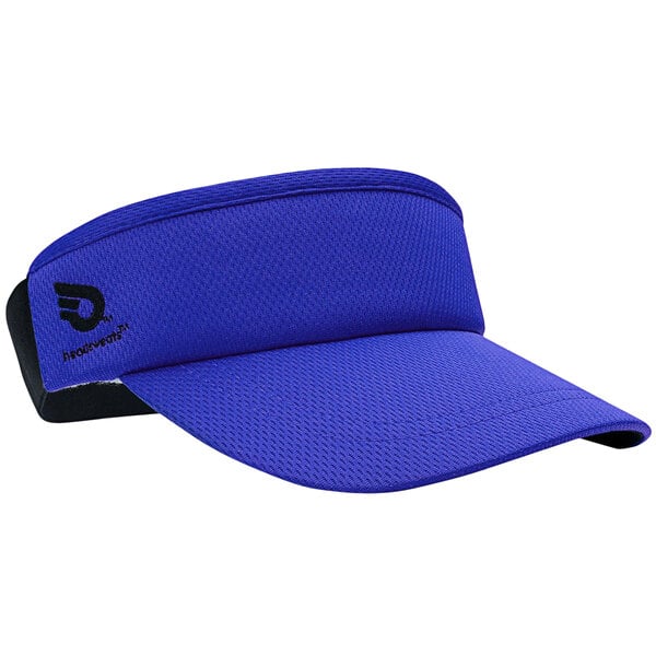 A royal blue Headsweats visor with black trim and a black logo.