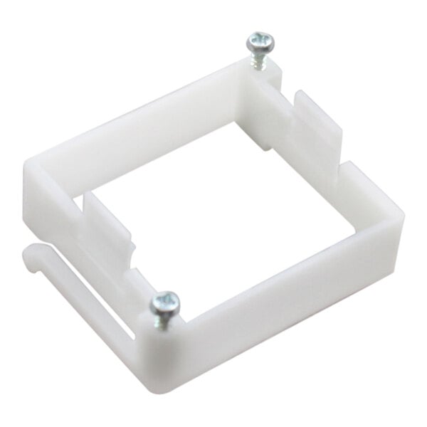 A white plastic frame for a Doyon convection oven timer with screws.