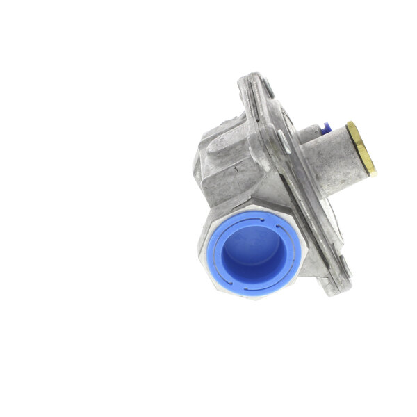 A close-up of an Anets metal gas regulator.