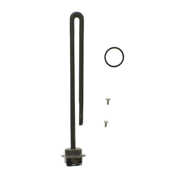 A black metal tube with screws.