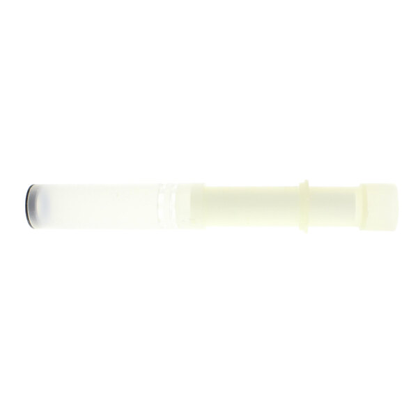 A white plastic stick with a black cap.