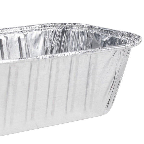 A silver D&W foil bread loaf pan.