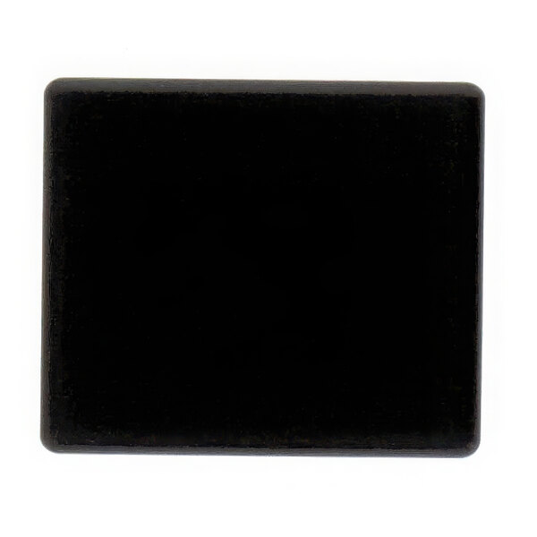 A black rectangular object with a white border.