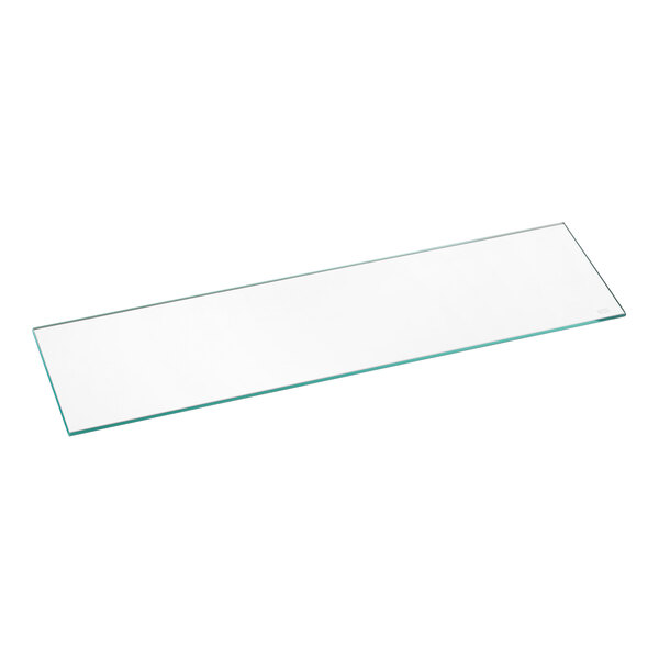 A white rectangular glass panel with a blue border.