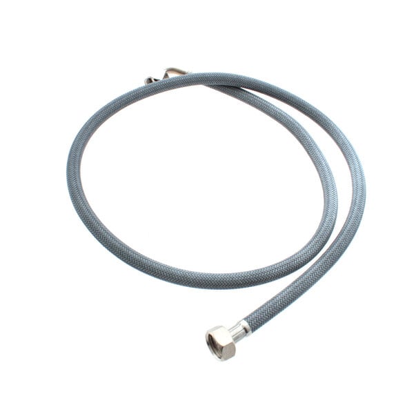An Alto-Shaam grey hose with a metal nut connector.