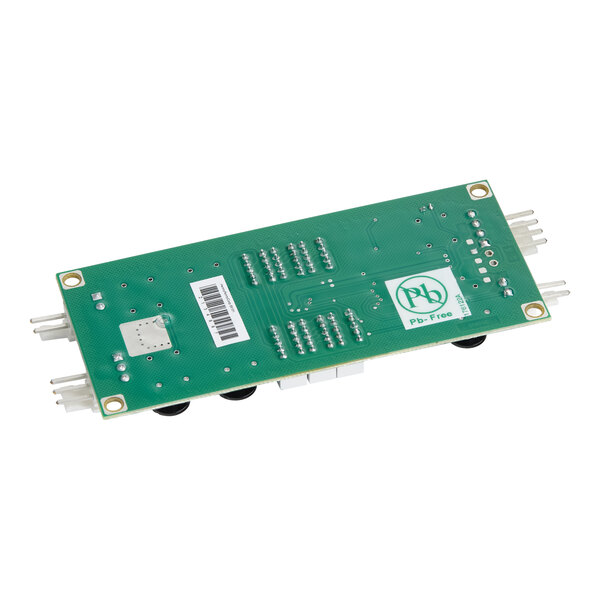 A green electronic control circuit board for a Henny Penny HMR radiant and air heating unit.