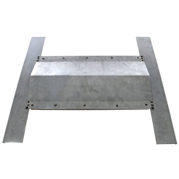 A metal Montague Frame Baffle plate with screws.