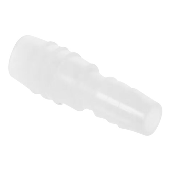 A white plastic Bunn reducer with a long tip.