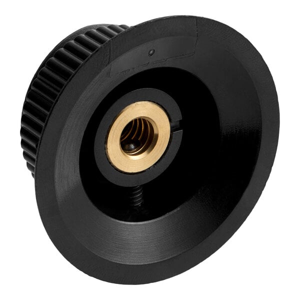 A black plastic knob with a brass threaded insert, used as a replacement part for Blodgett equipment.