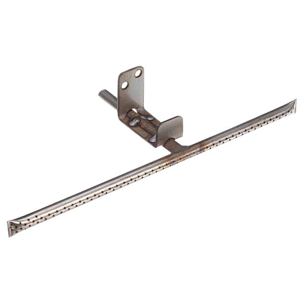 A Magikitch'N pilot burner with a metal rod and a metal piece with holes on the end.