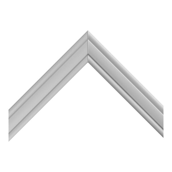 A white, angled piece of molding or trim with a smooth, slightly rounded profile, shown against a plain background.