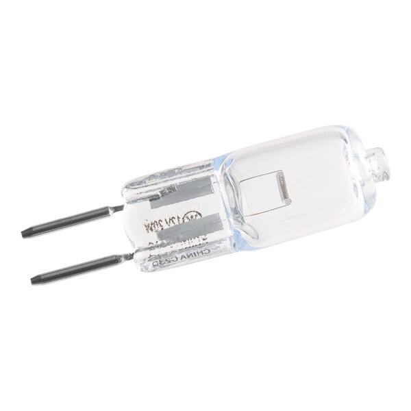 A small halogen bulb with two metal prongs, designed for 12V, 20W GY6.35 base applications.
