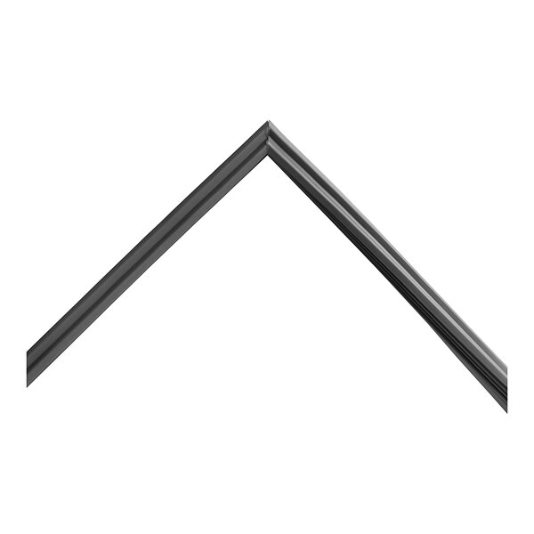 A close-up of a black curved edge on an Alto-Shaam smoker gasket.