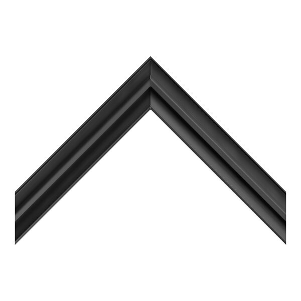 A black, L-shaped rubber or vinyl-like gasket with a grooved profile, shown against a white background.