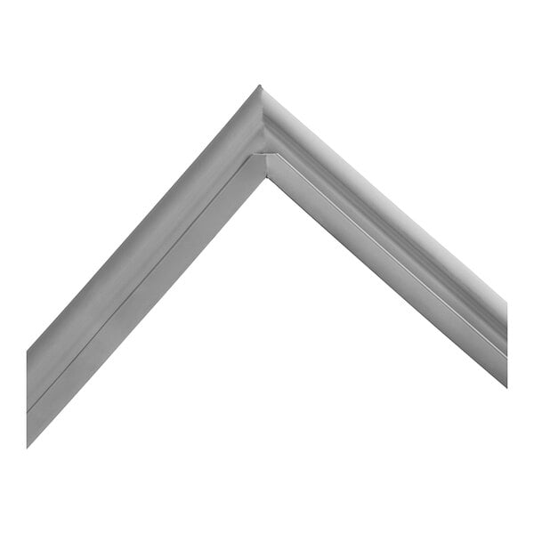 A white square Metro Dutch door gasket with silver trim.