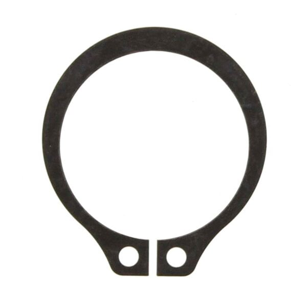 A black Hobart retaining ring with two holes.
