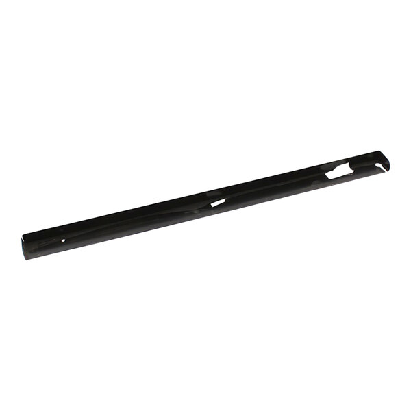 A black metal bar with a hole in the middle.