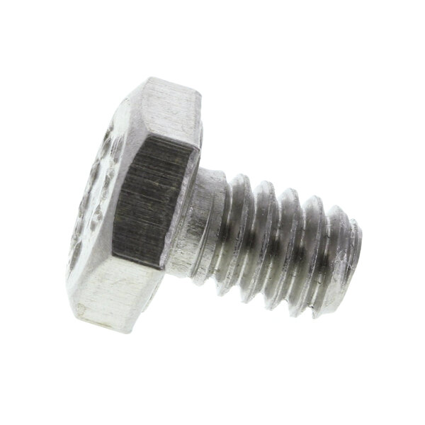 An Edlund stainless steel hex head bolt.